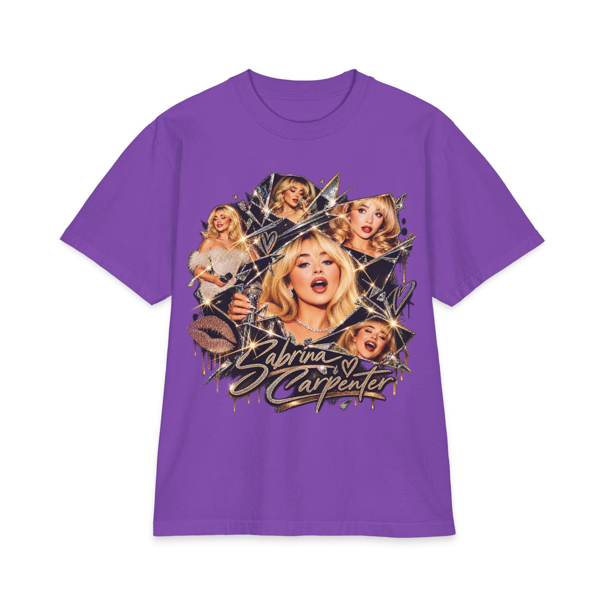 Sabrina C Collage Pinup Portraits T-Shirt | Retro Lip Print Tee