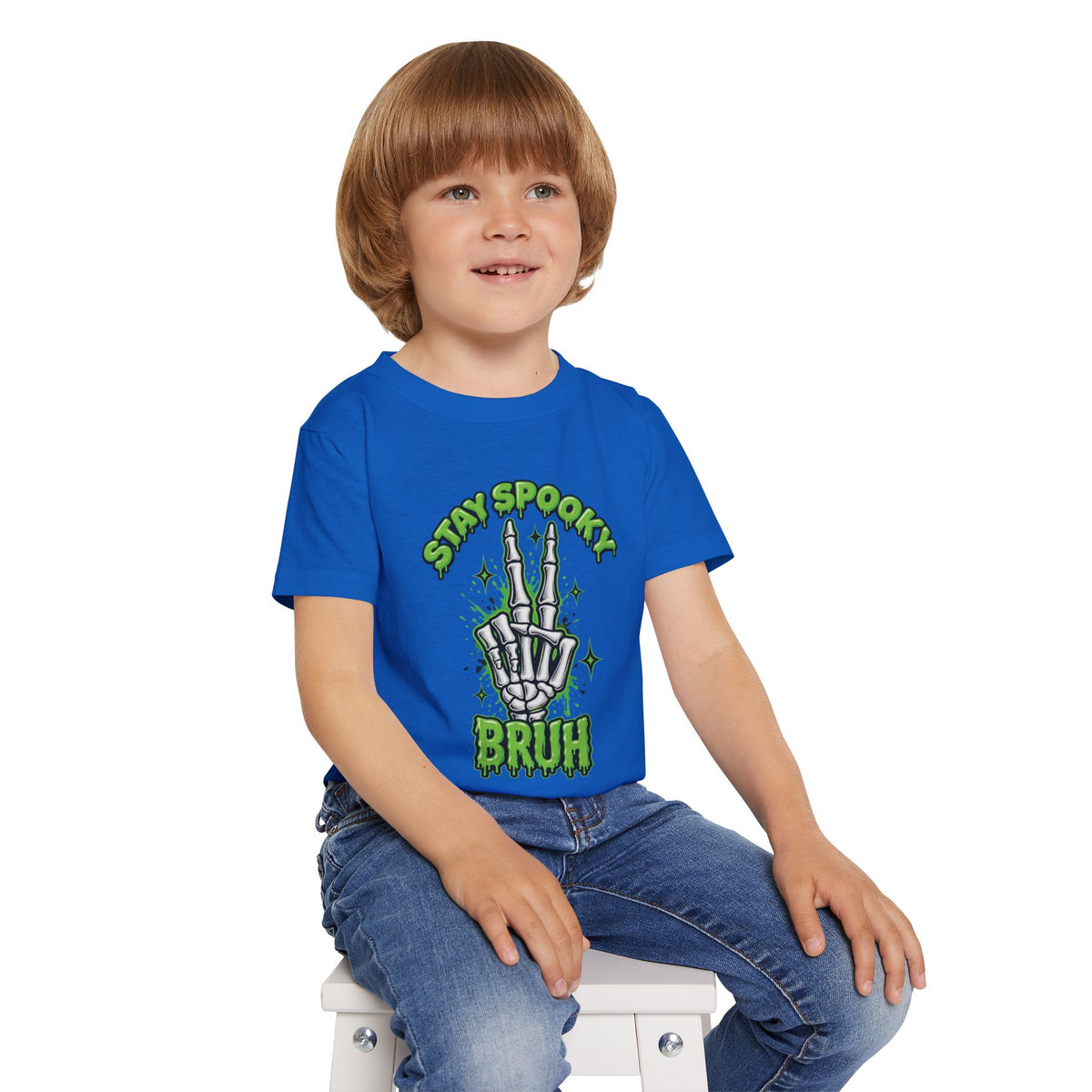Stay Spooky Bruh toddler t-shirt | Skeleton hand graphic, Halloween kids top