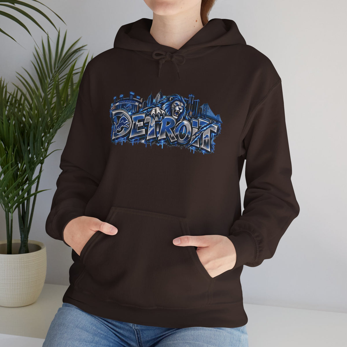 Detroit Graffiti Style Hoodie | City Skyline Street Art Pullover