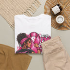 Fight with Faith breast cancer awareness T-Shirt | Rosie the Riveter pink ribbon design