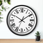 Roman Numeral Clock Wall Clock | Black Frame, Classic Vintage Face