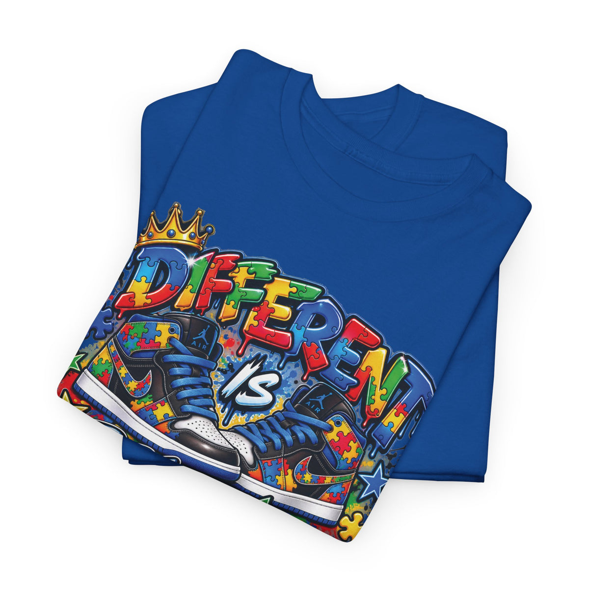 Different Is Beautiful Autism T-Shirt | Colorful Graffiti Typography