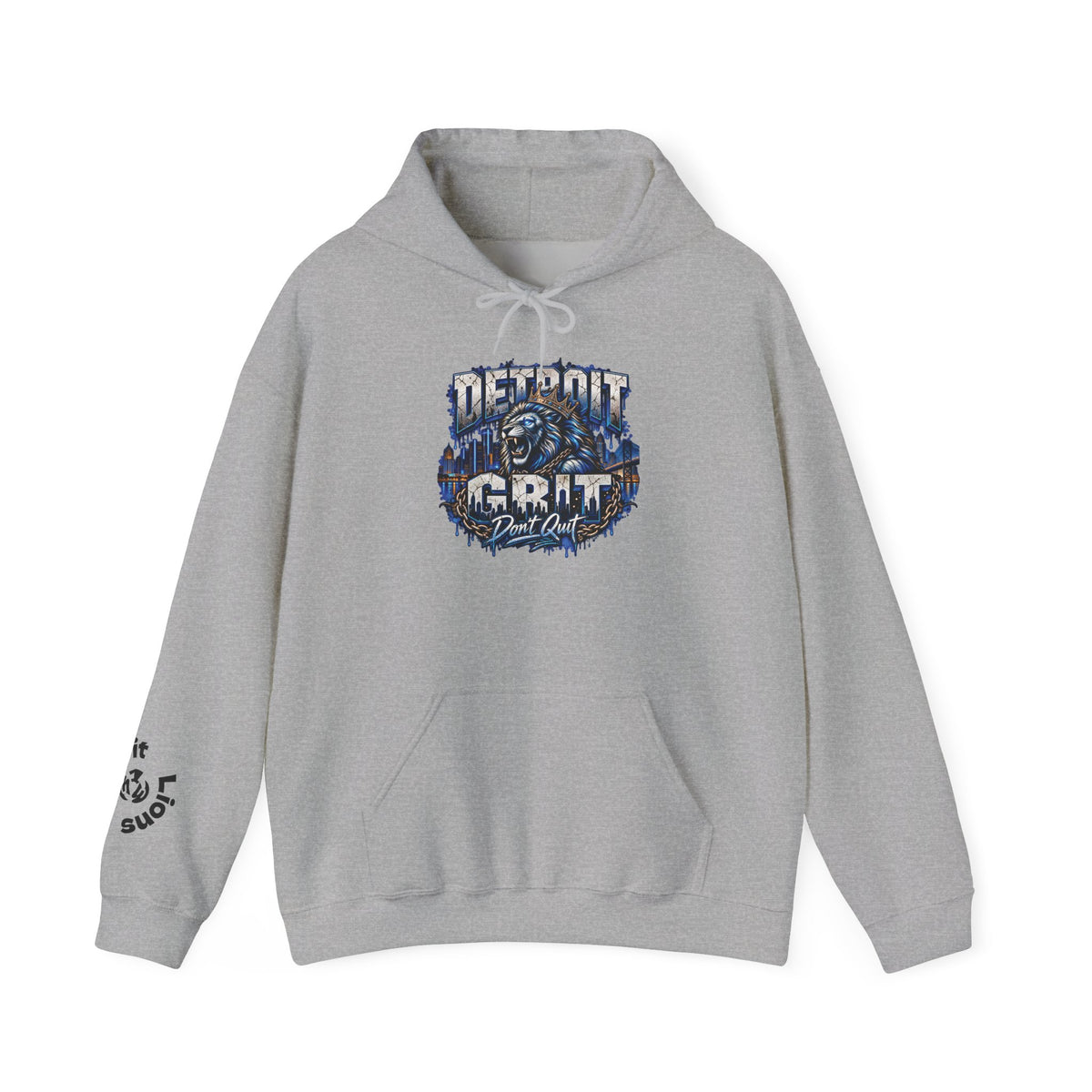Detroit Grit graphic Hoodie | Motor City skyline, industrial vintage design