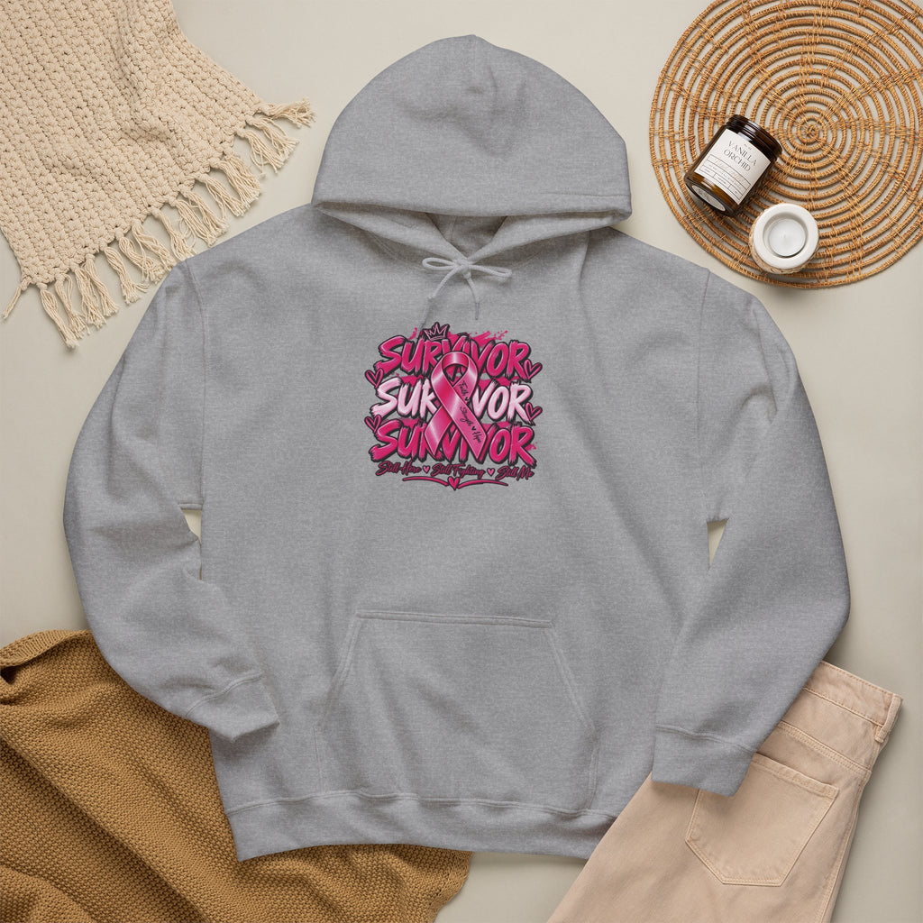 Survivor Pink Ribbon Graphic Hoodie | Breast Cancer Awareness