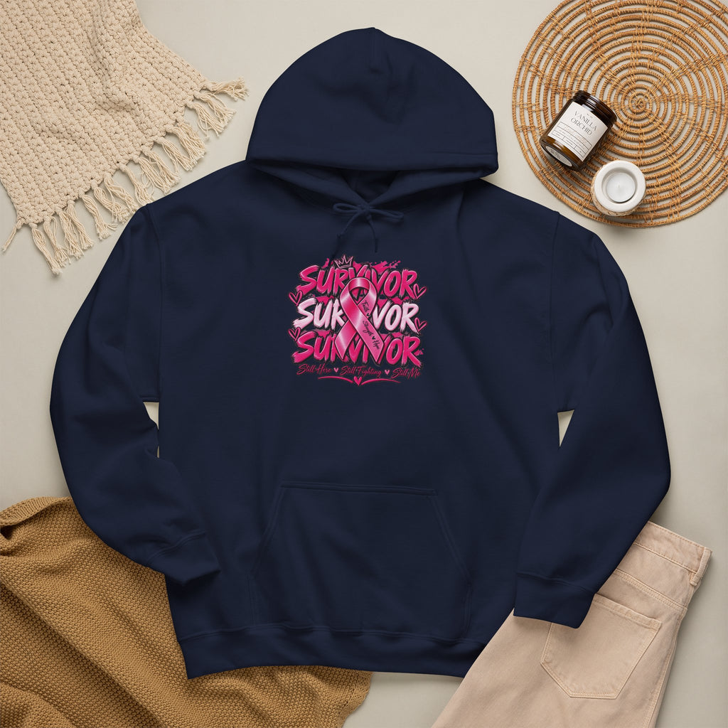 Survivor Pink Ribbon Graphic Hoodie | Breast Cancer Awareness