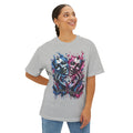 Blue and Pink Melting Masks T-Shirt | Abstract Drip Art