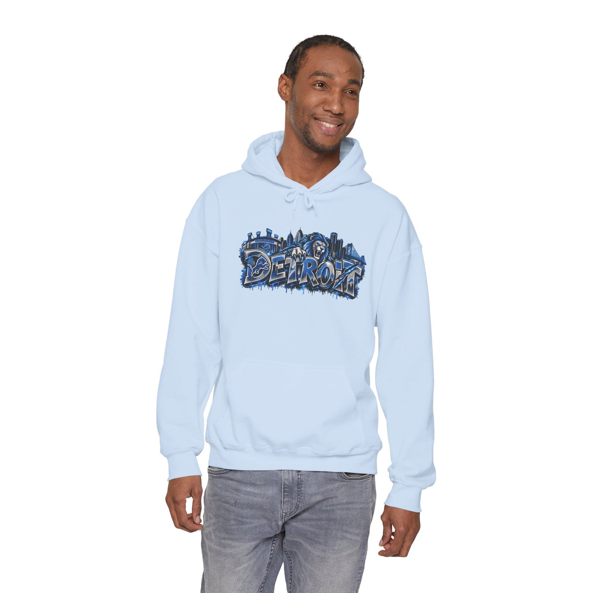 Detroit Graffiti Style Hoodie | City Skyline Street Art Pullover