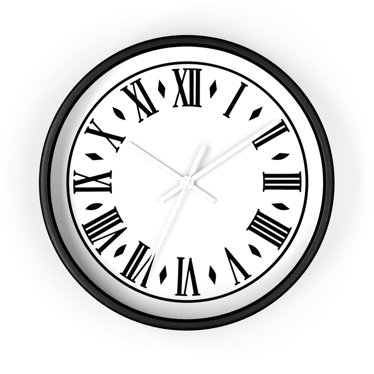Roman Numeral Clock Wall Clock | Black Frame, Classic Vintage Face