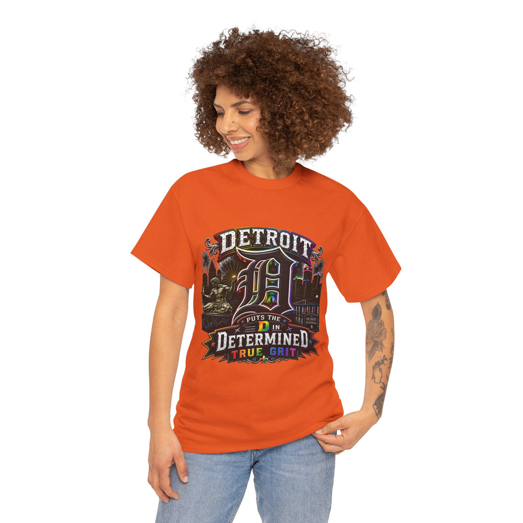 Detroit D Skyline Determined True Grit T-Shirt | City Pride Tee