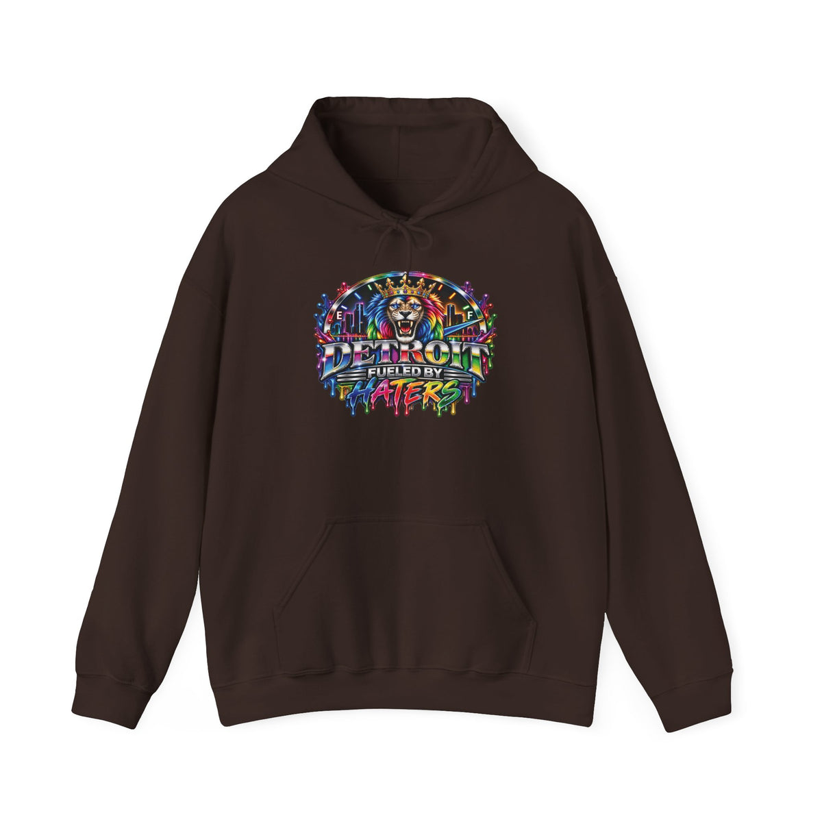 Detroit Graffiti Lion Hoodie | Colorful Street Art Pullover