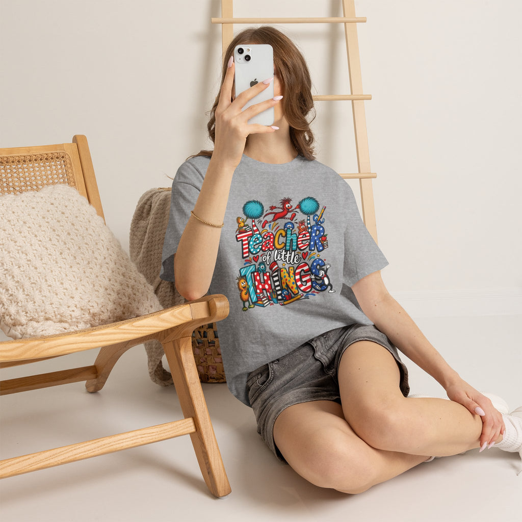 Teacher of Little Things T-Shirt | Colorful Dr. Seuss Style Kids Classroom Tee