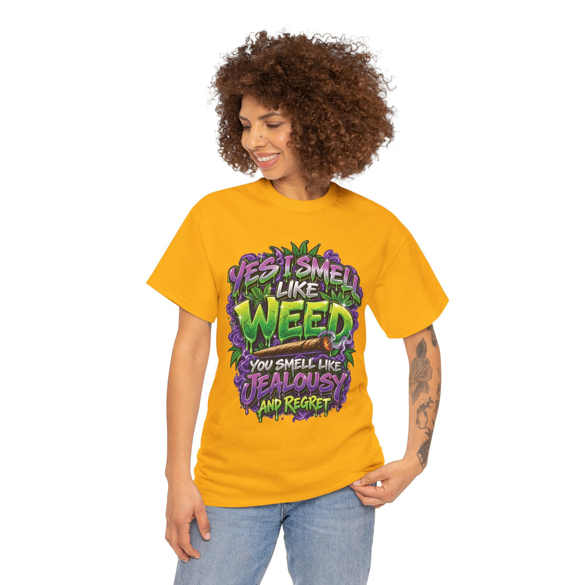You Smell Like Weed T-Shirt | Cannabis Graphic Tee, Funny Stoner Slogan