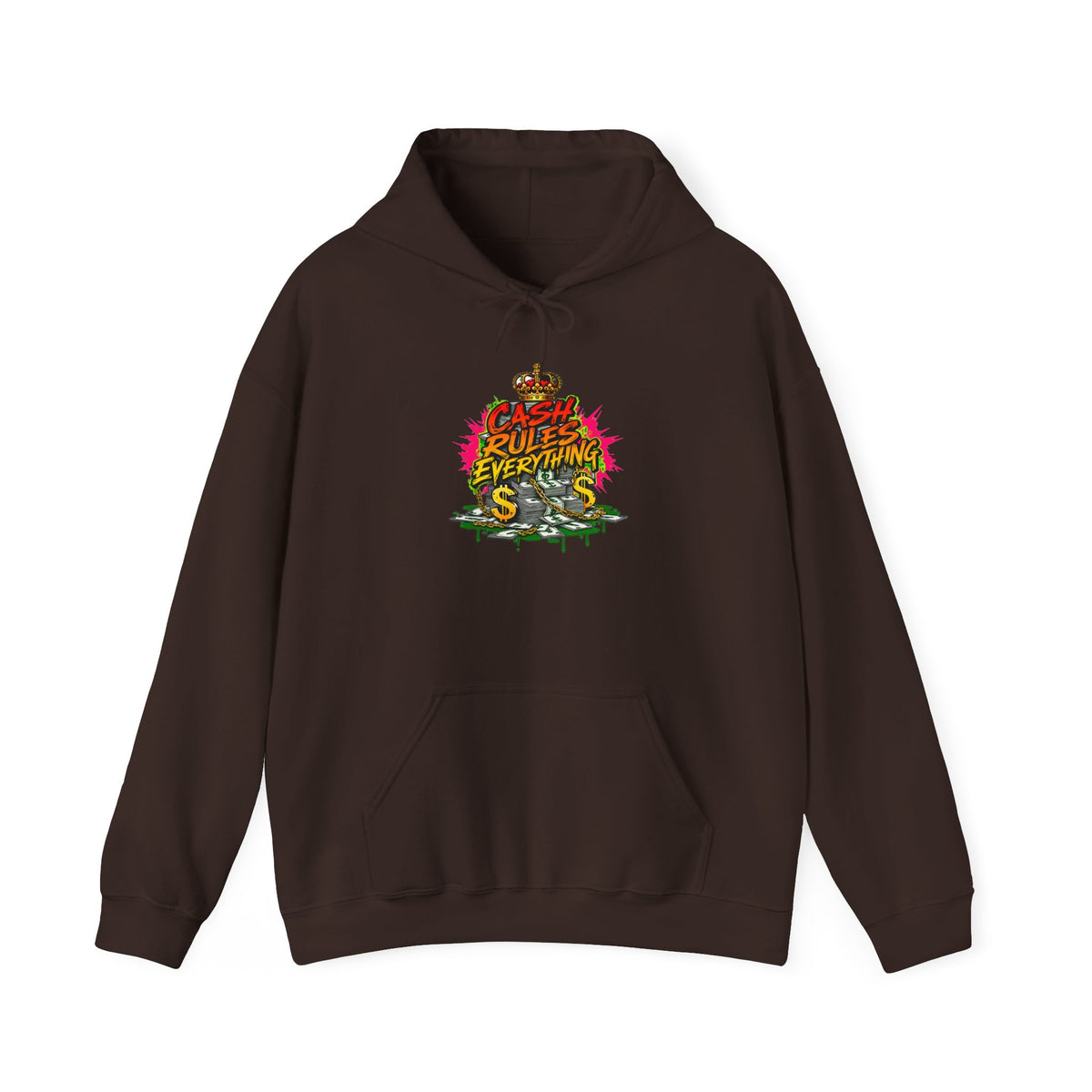 Cash Rules Everything Around Me Hoodie | Graffiti Money Crown Streetwear