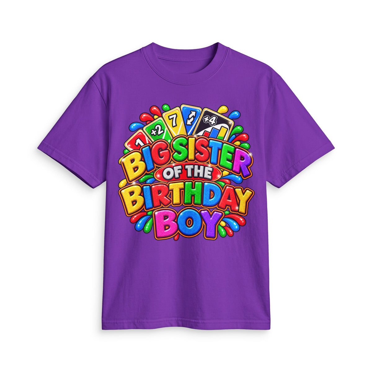 Big Sister of the Birthday Boy T-Shirt | Colorful Party Design