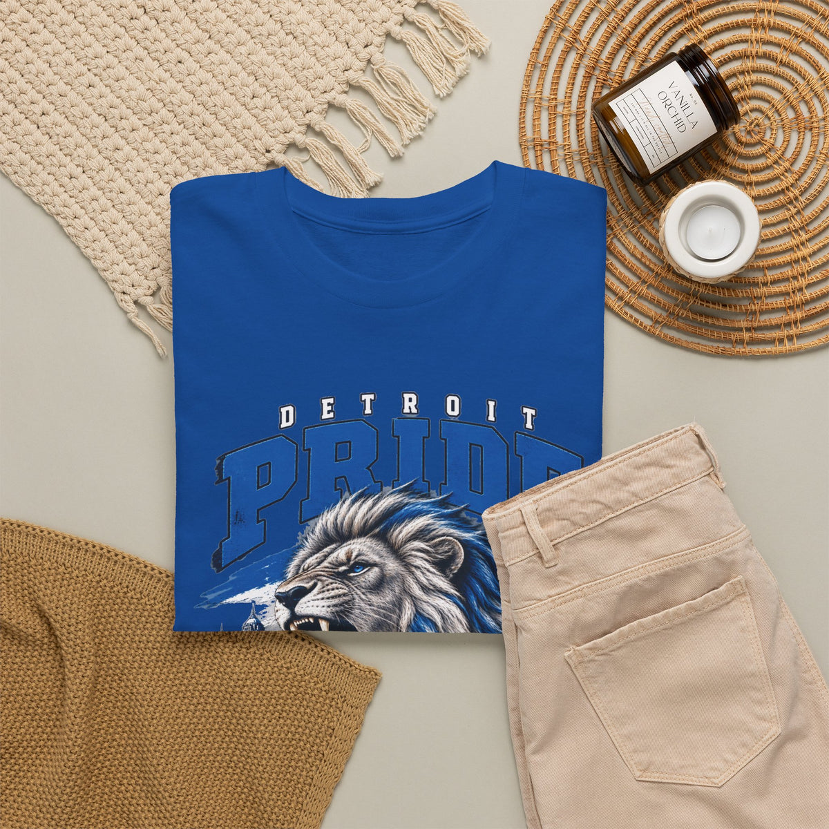 Detroit Pride Comes Before the Fall Lion Graphic T-Shirt