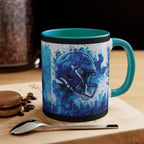 Blue Football Helmet Lions Mug | 11oz Accent Ceramic Mug