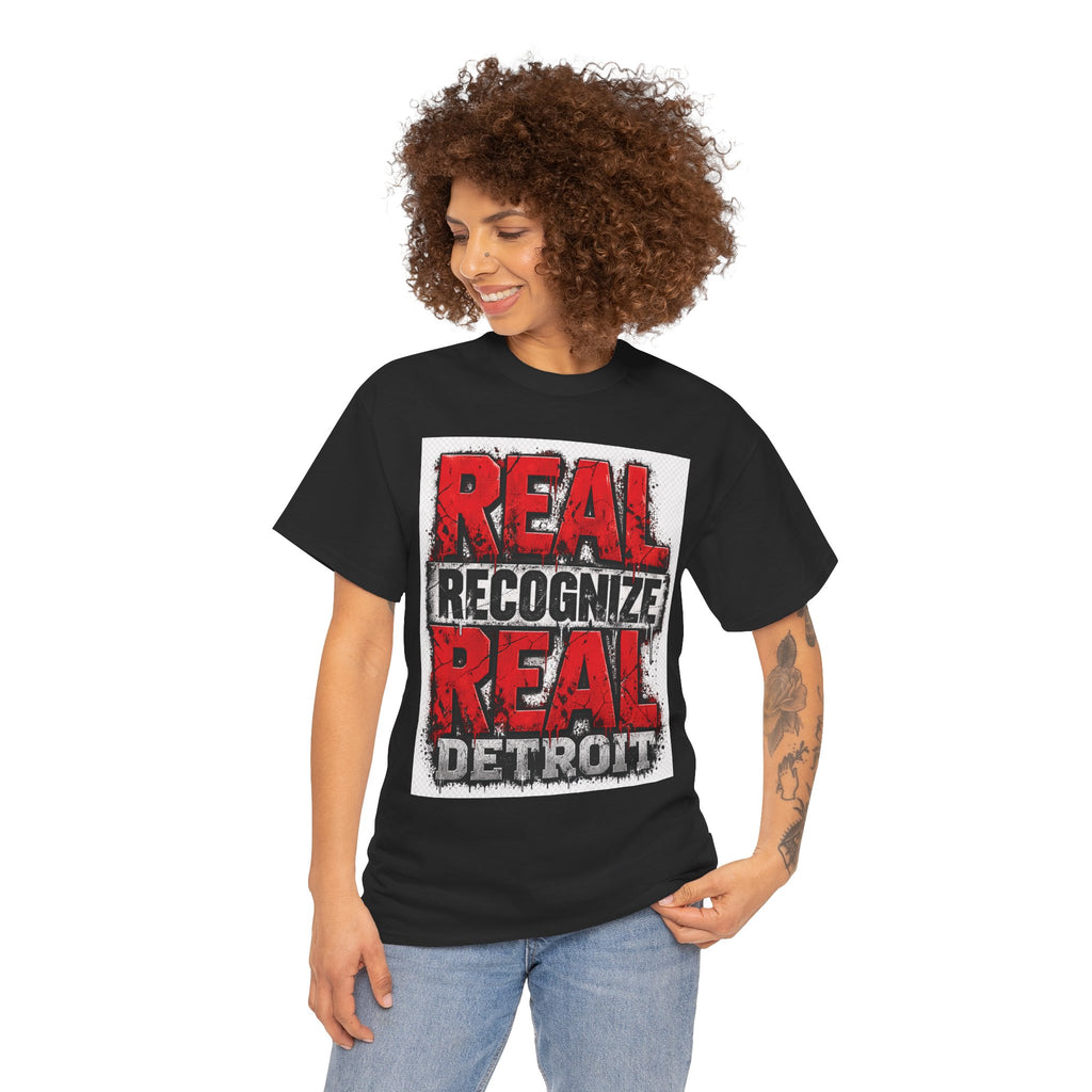 Real Recognize Real Detroit T-Shirt | Detroit Pride Typography Tee