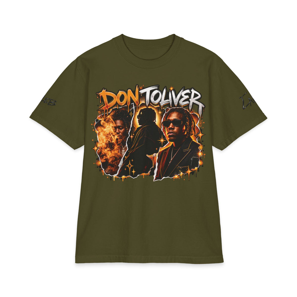 Don Toliver Portraits Graphic T-Shirt | Rap Artist Tee, Flame Collage