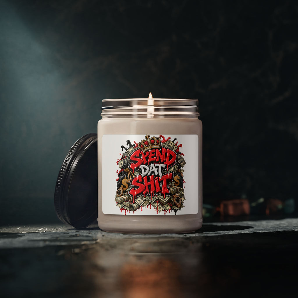 Spend Dat Shit Candle | 9oz Soy Jar, Graphic Graffiti Money Design