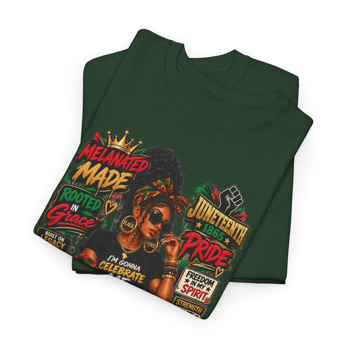Melanated Made Rooted Grace T-Shirt | Celebrating Me graphic tee