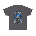 Detroit Hustle Stay Focused Tee | City Skyline, Money Bag Graphic