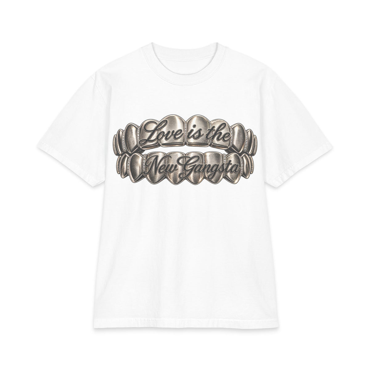 6lack Love Is the New Gangsta T-Shirt | Metallic Grillz Script, Back Number 6 Design