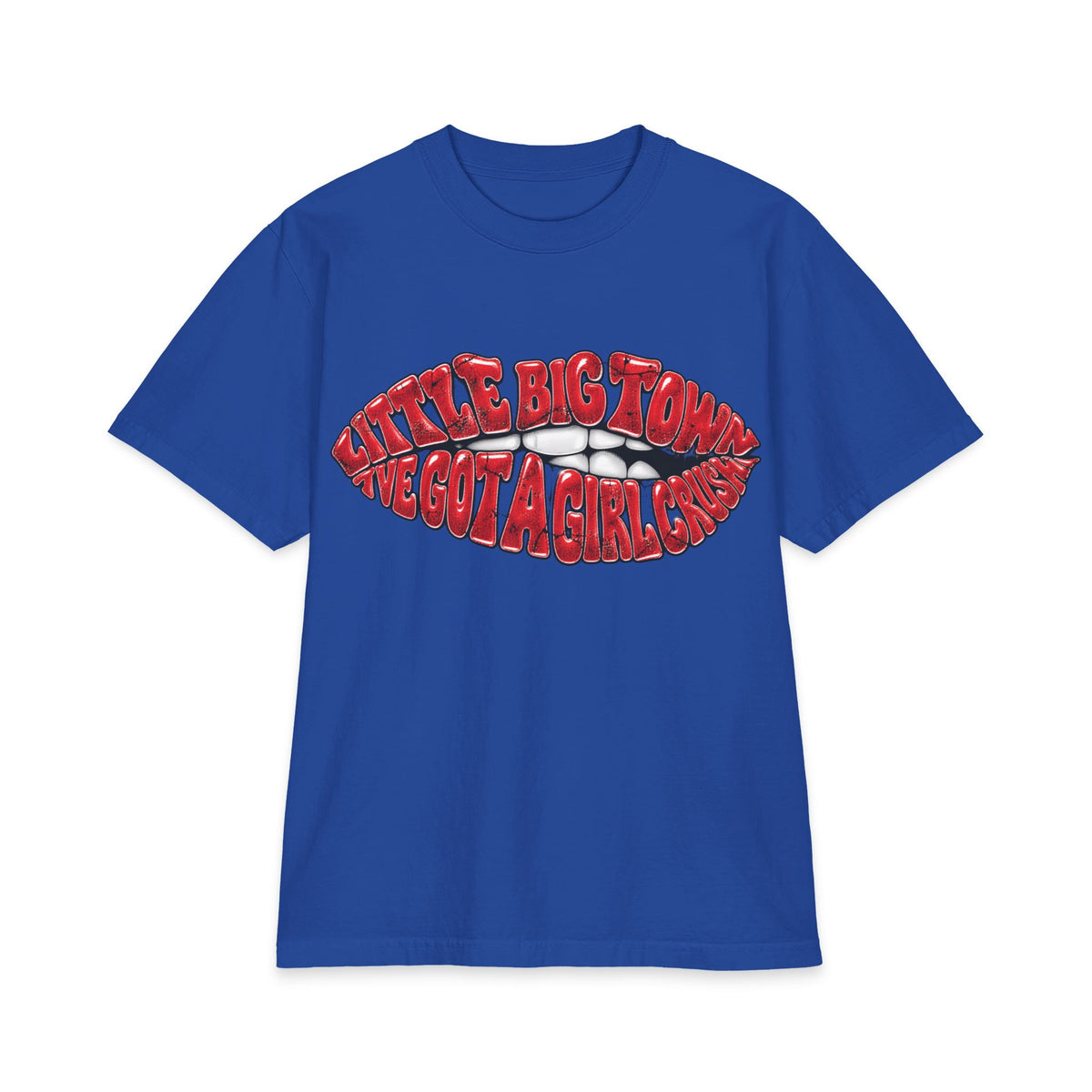 Big Little Town Lips Graphic T-Shirt | Retro Red Lip Art