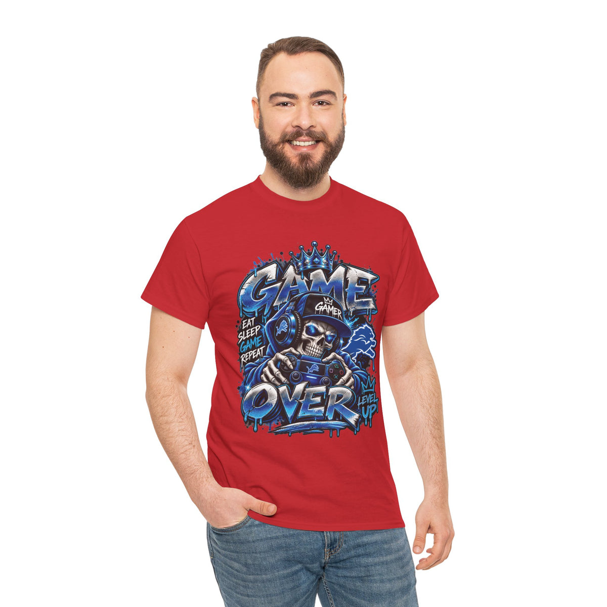 Game Over Skull Gamer Tee | Video Game Controller Graphic Shirt