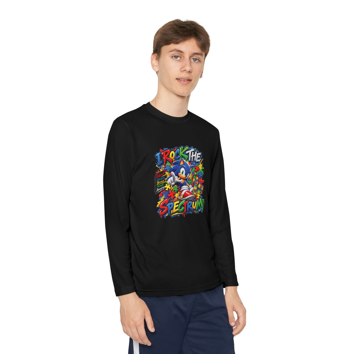 Sonic The Hedgehog Retro Graffiti Youth Long Sleeve Tee