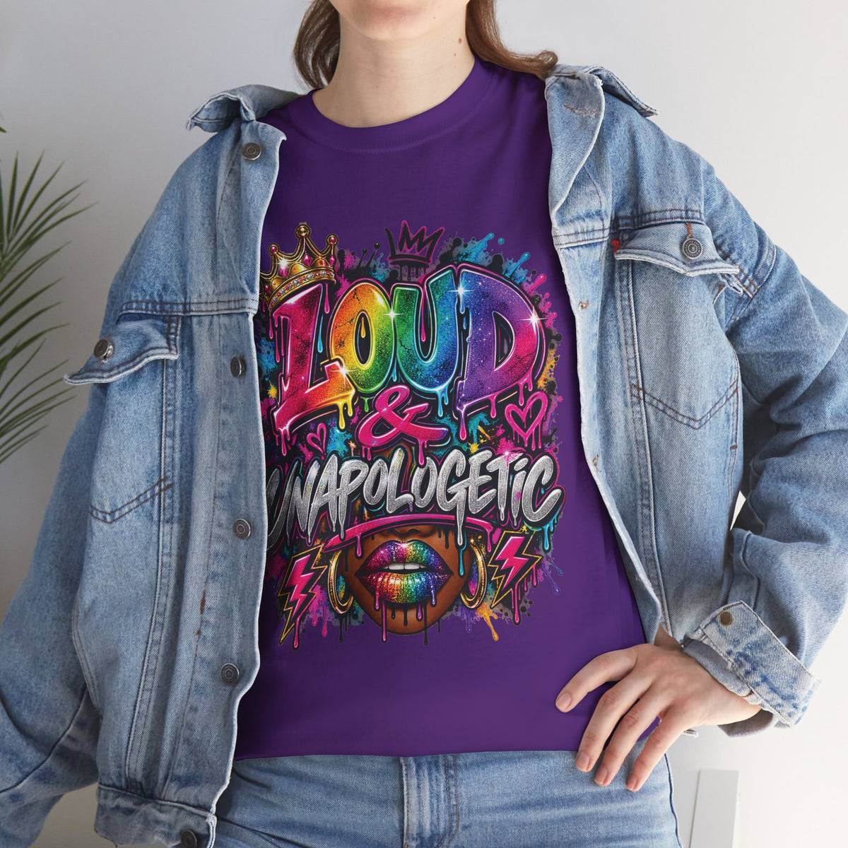 Loud & Unapologetic T-Shirt | Colorful Graffiti Typography, Bold Street Art Tee