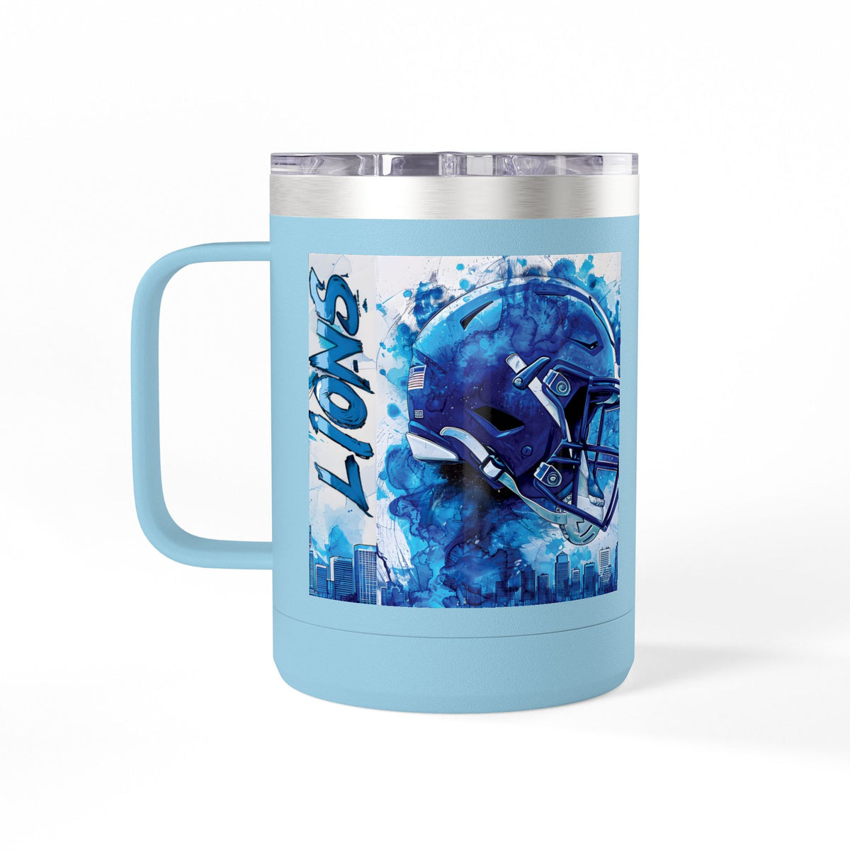Blue Football Helmet Lions mug | 15oz Tumbler