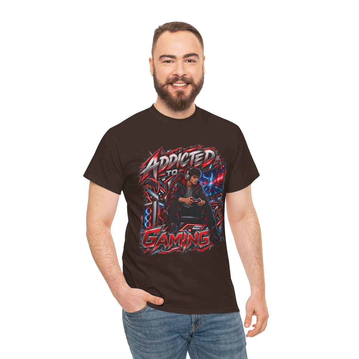 Addicted to Gaming Graphic T-Shirt
