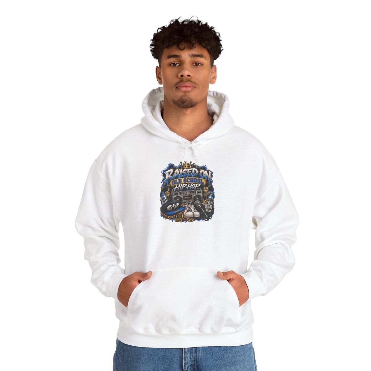Raised On hip hop Hoodie | Vintage Guitar Skull Band Design