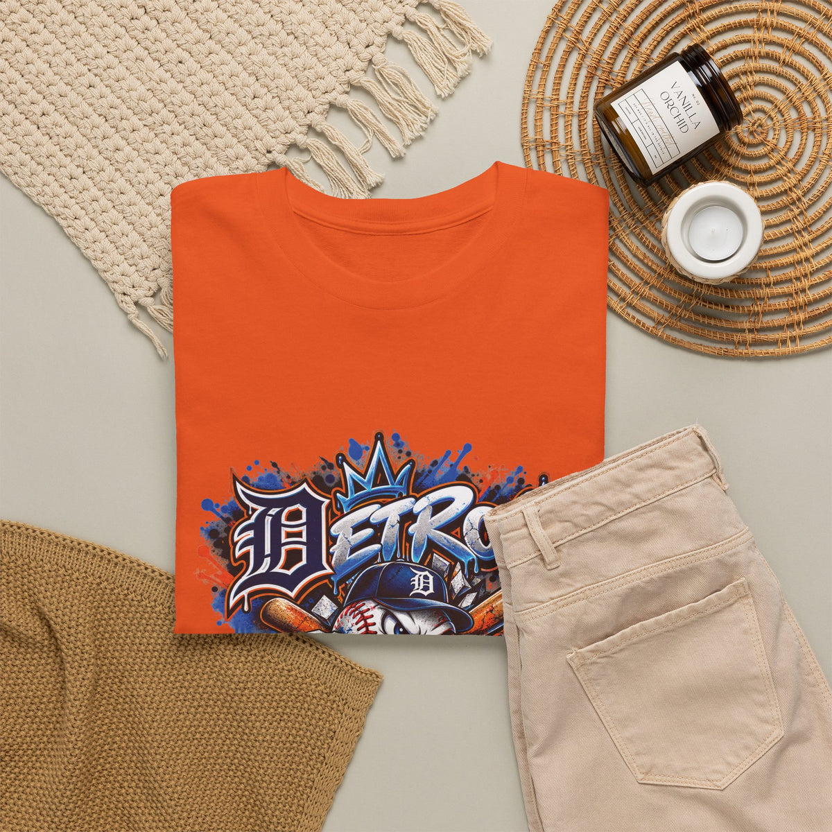 Detroit Batter Up T-Shirt | Baseball City Skyline Tee