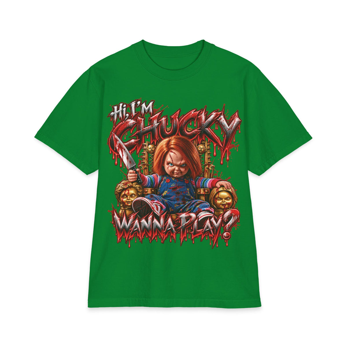 Chucky Slasher Doll Wanna Play T-Shirt | Horror Movie Graphic Tee