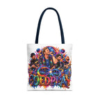 Colorful Coldplay Band Portrait Tote Bag | Music Concert Artwork Tote