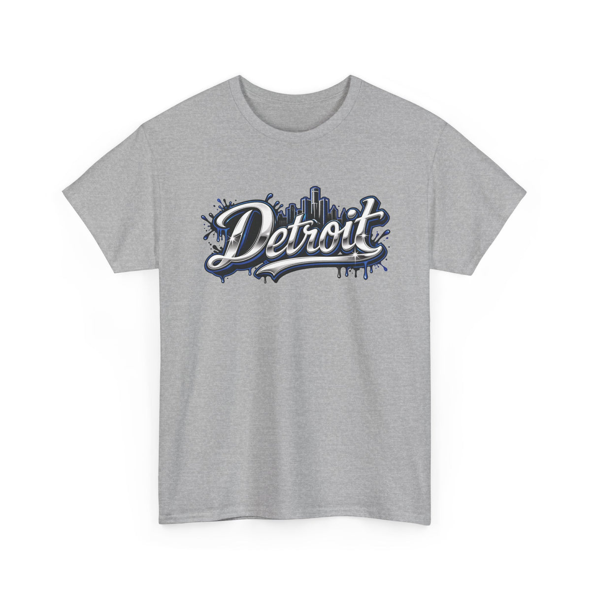 Detroit Script Tee | 313 Drip Skyline T-Shirt