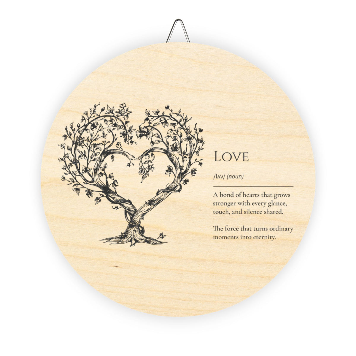 Heart Tree Love Definition Wood Sign | Round Rustic Wall Decor