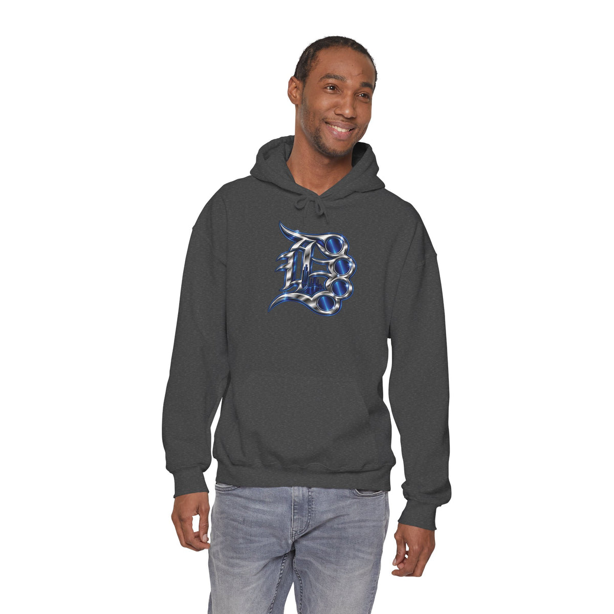 Detroit 313 Drip Skyline Hoodie | Graffiti Letter B Chest Design