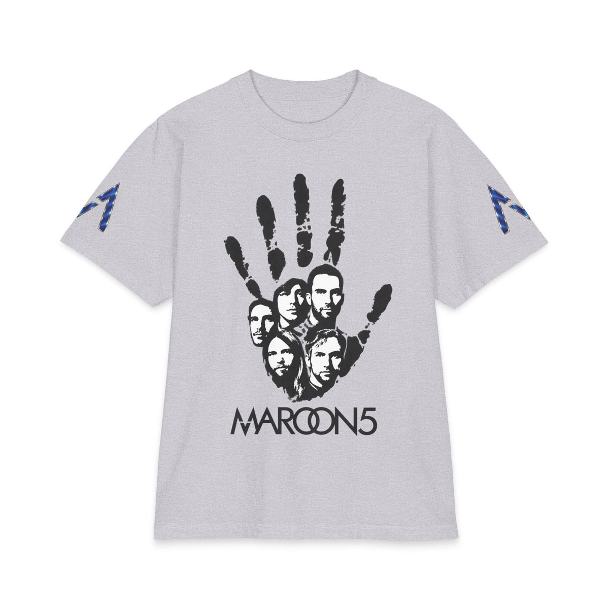 Handprint Maroon 5 Band Portrait T-Shirt | Rock Band Logo Tee