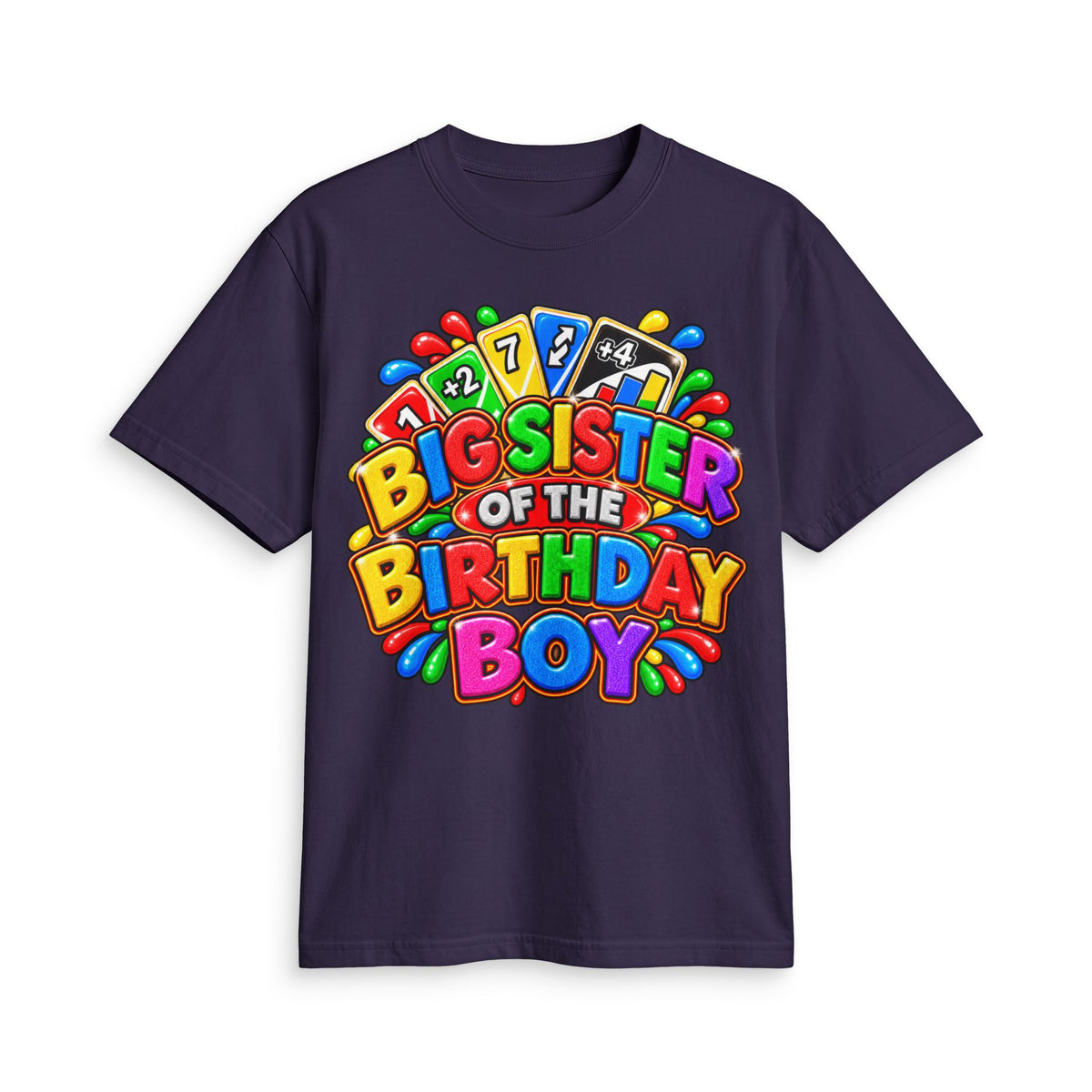 Big Sister of the Birthday Boy T-Shirt | Colorful Party Design