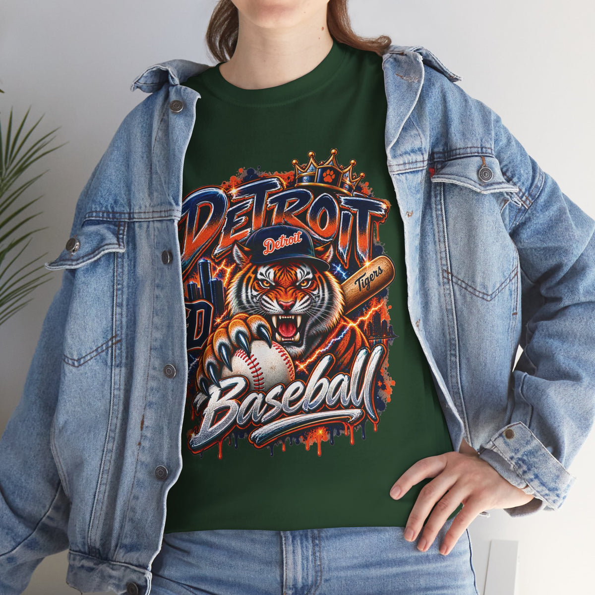 Detroit Tigers Tiger Baseball Tee | Vintage Mascot Detroit Baseball Shirt