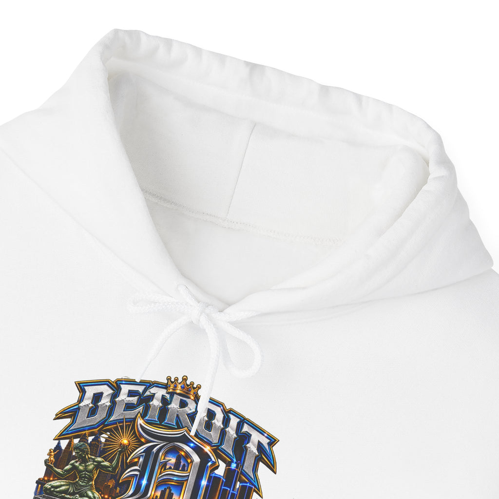 Detroit skyline determined slogan Hoodie | Motor City vintage style