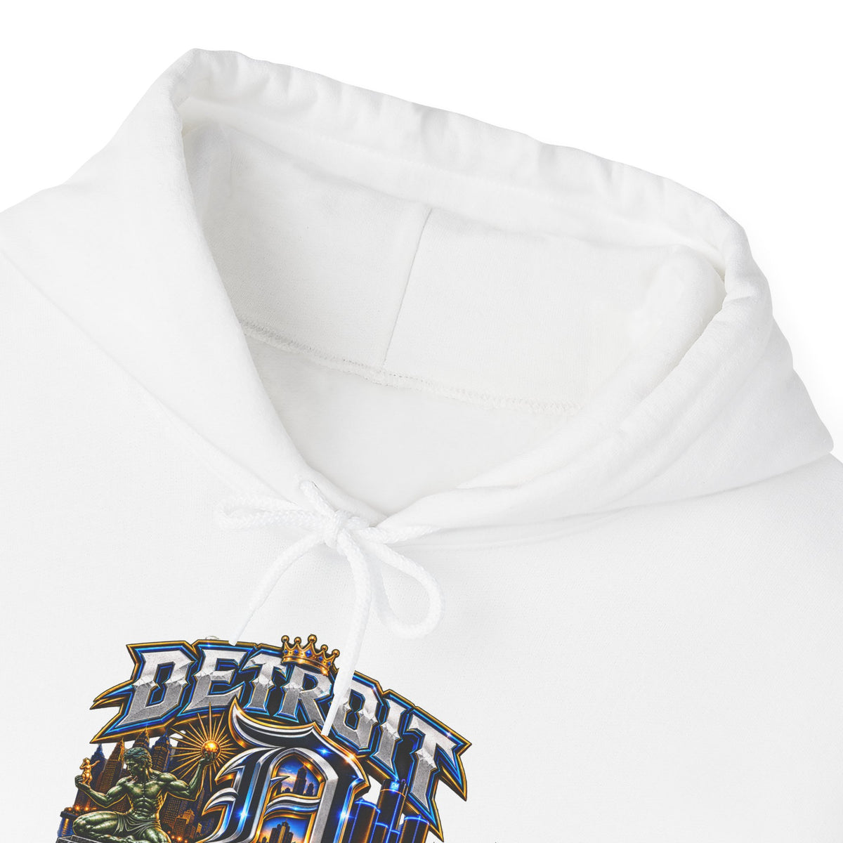 Detroit skyline determined slogan Hoodie | Motor City vintage style