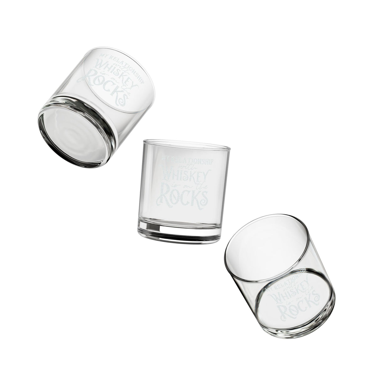 My Relationship with Whiskey is on the Rocks Whiskey Glass | Engraved Rocks Glass