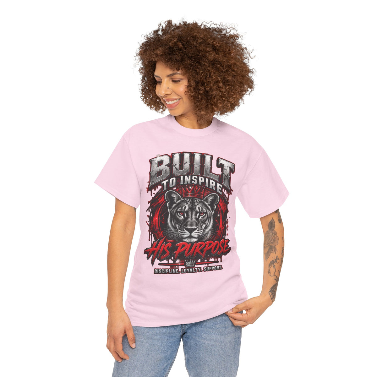 Built to Inspire His Purpose Couples Tiger Graphic T-Shirt