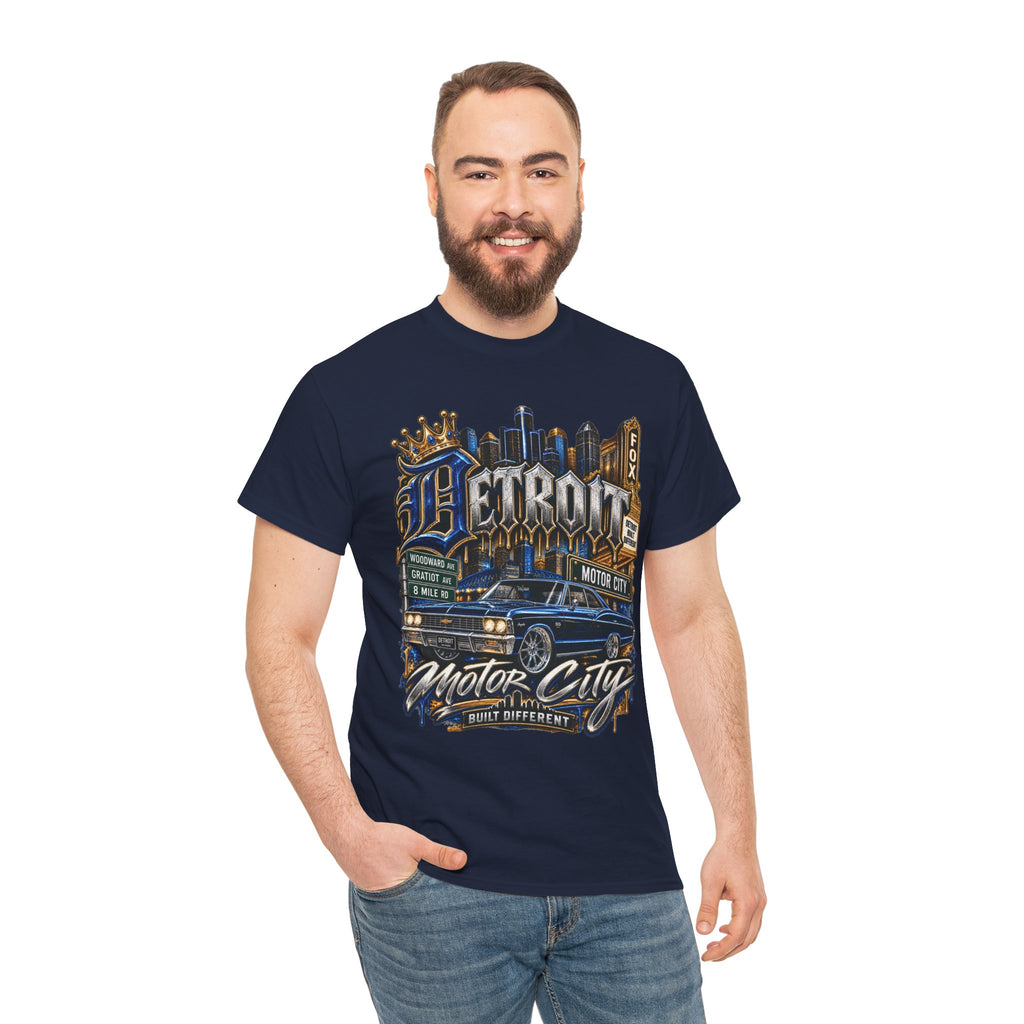 Detroit Motor City Graphic Tee | Skyline, Classic Car, Vintage Signage
