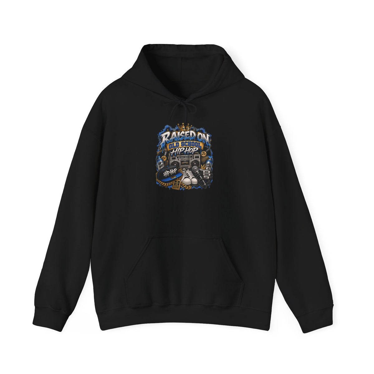 Raised On hip hop Hoodie | Vintage Guitar Skull Band Design