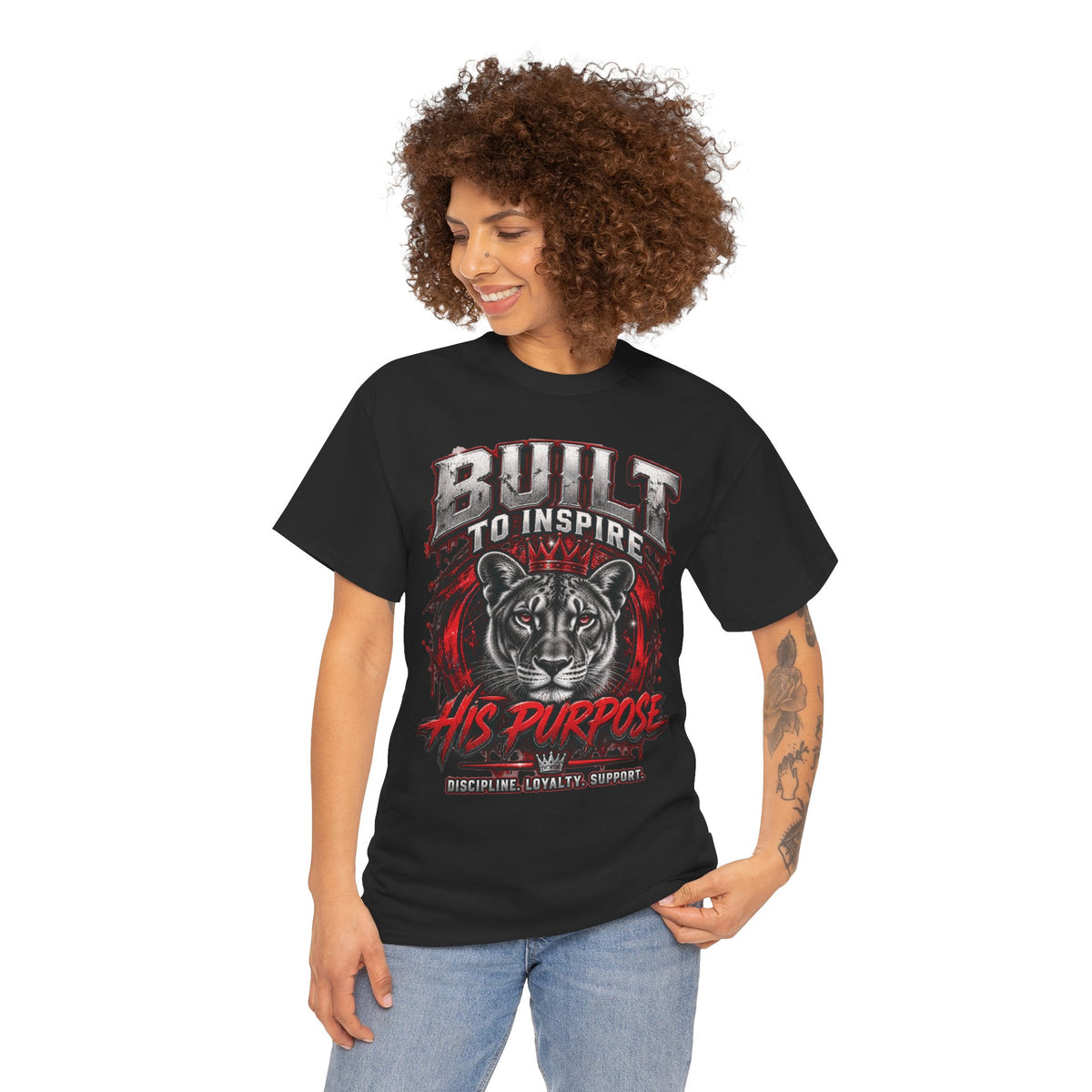 Built to Inspire His Purpose Couples Tiger Graphic T-Shirt