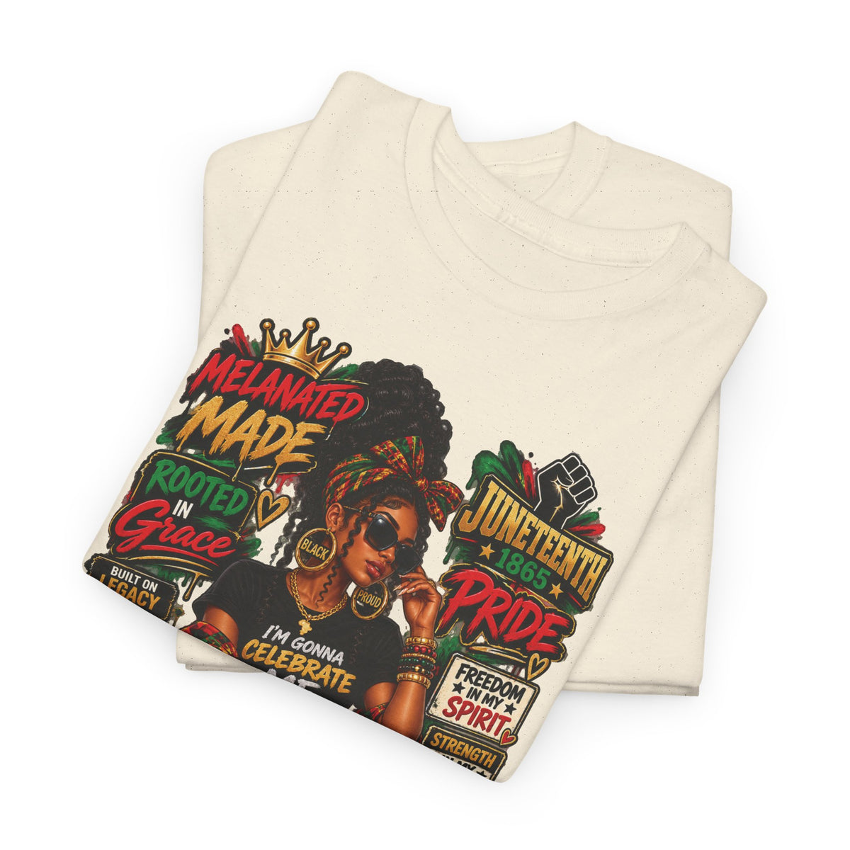 Melanated Made Rooted Grace T-Shirt | Celebrating Me graphic tee